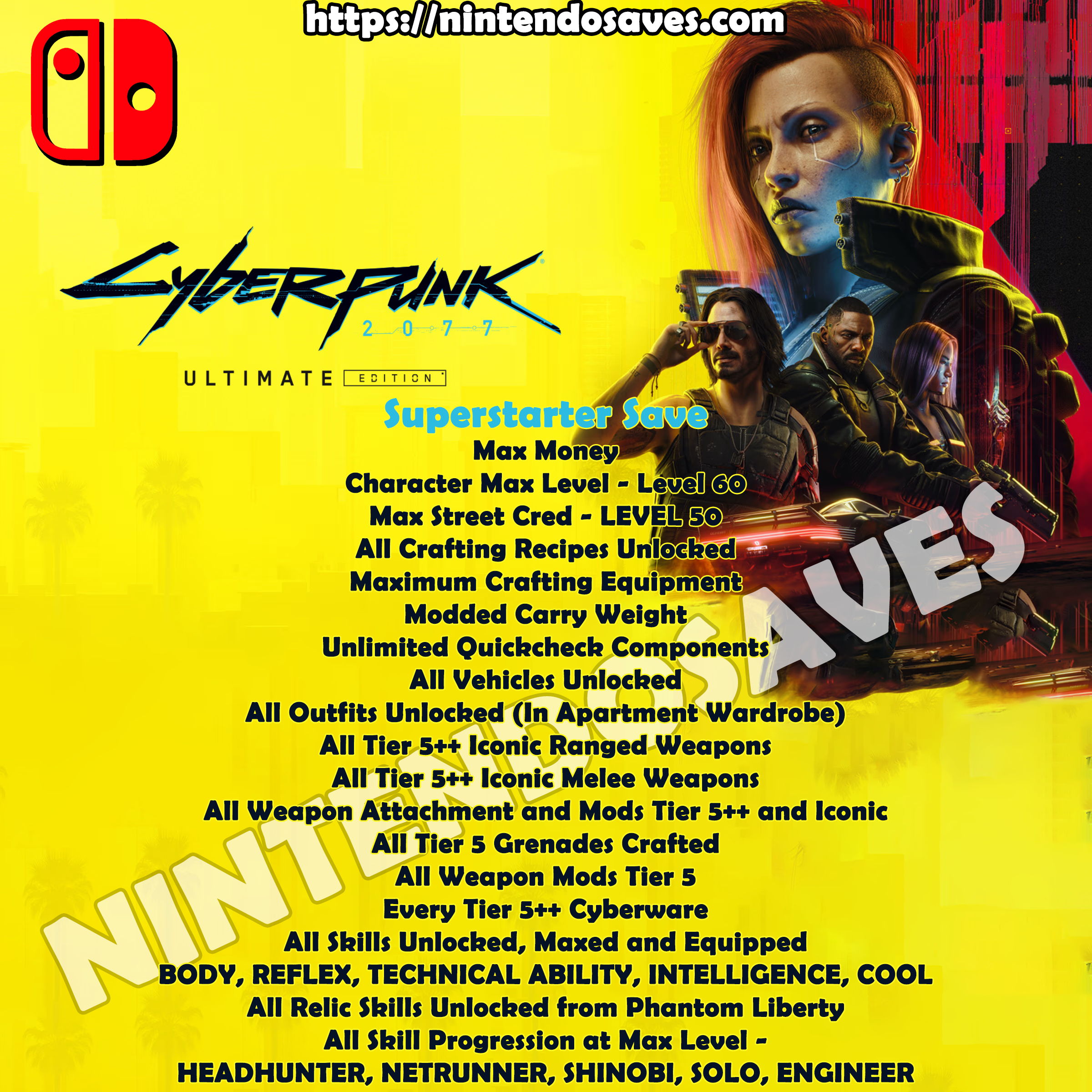 Cyberpunk 2077 - Nintendo Switch / Steam Save Editing